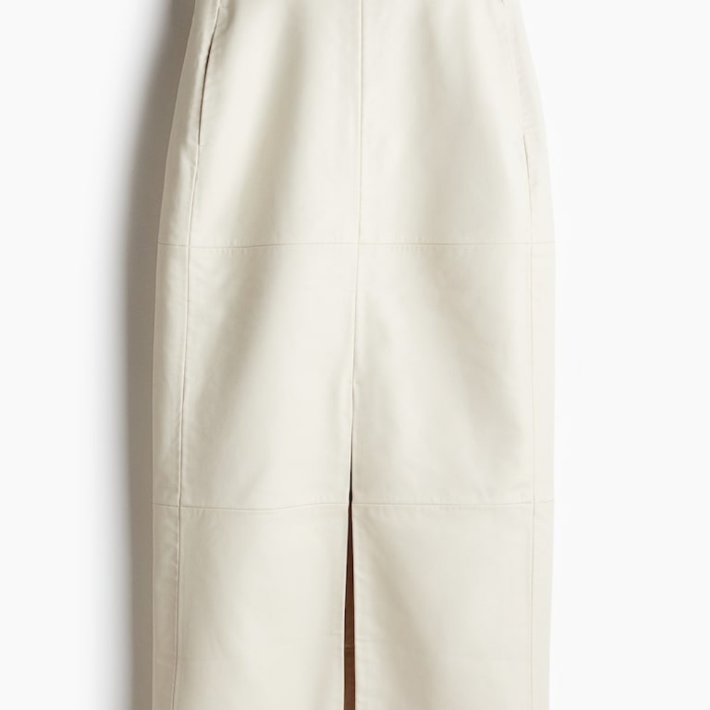 H&M Coated Pencil Skirt Cream (Sold Out) 14 NWT
